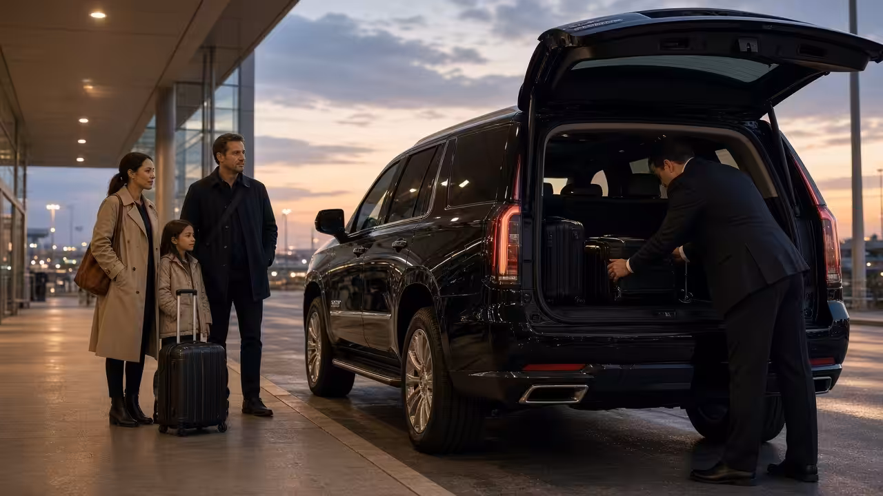 Chauffeur meeting a guest for a Dubai airport transfer